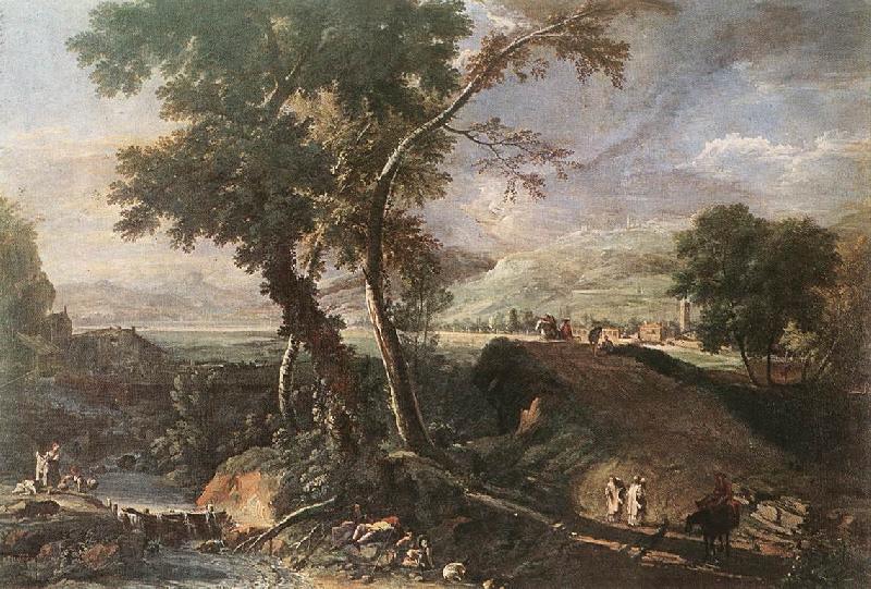 RICCI, Marco Landscape with River and Figures df Spain oil painting art